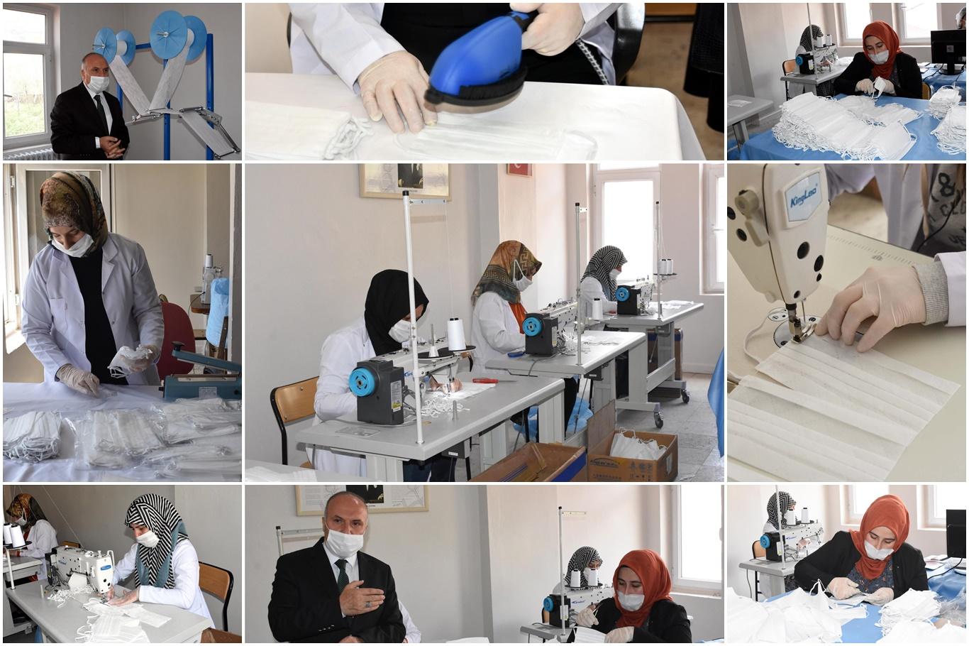 Bitlis’in maske üretim ihtiyacını milli eğitime bağlı halk eğitim merkezleri karşılıyor